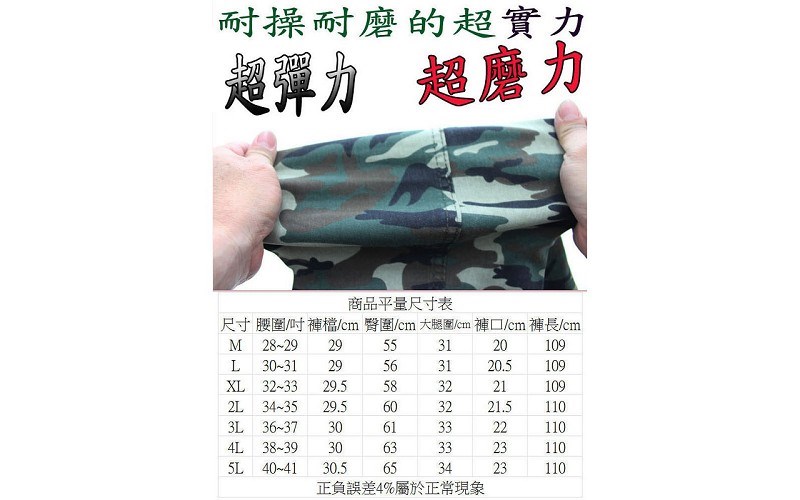 【現貨供應】☆★丹寧時尚 森林戰士迷彩 多袋工作迷彩褲 S